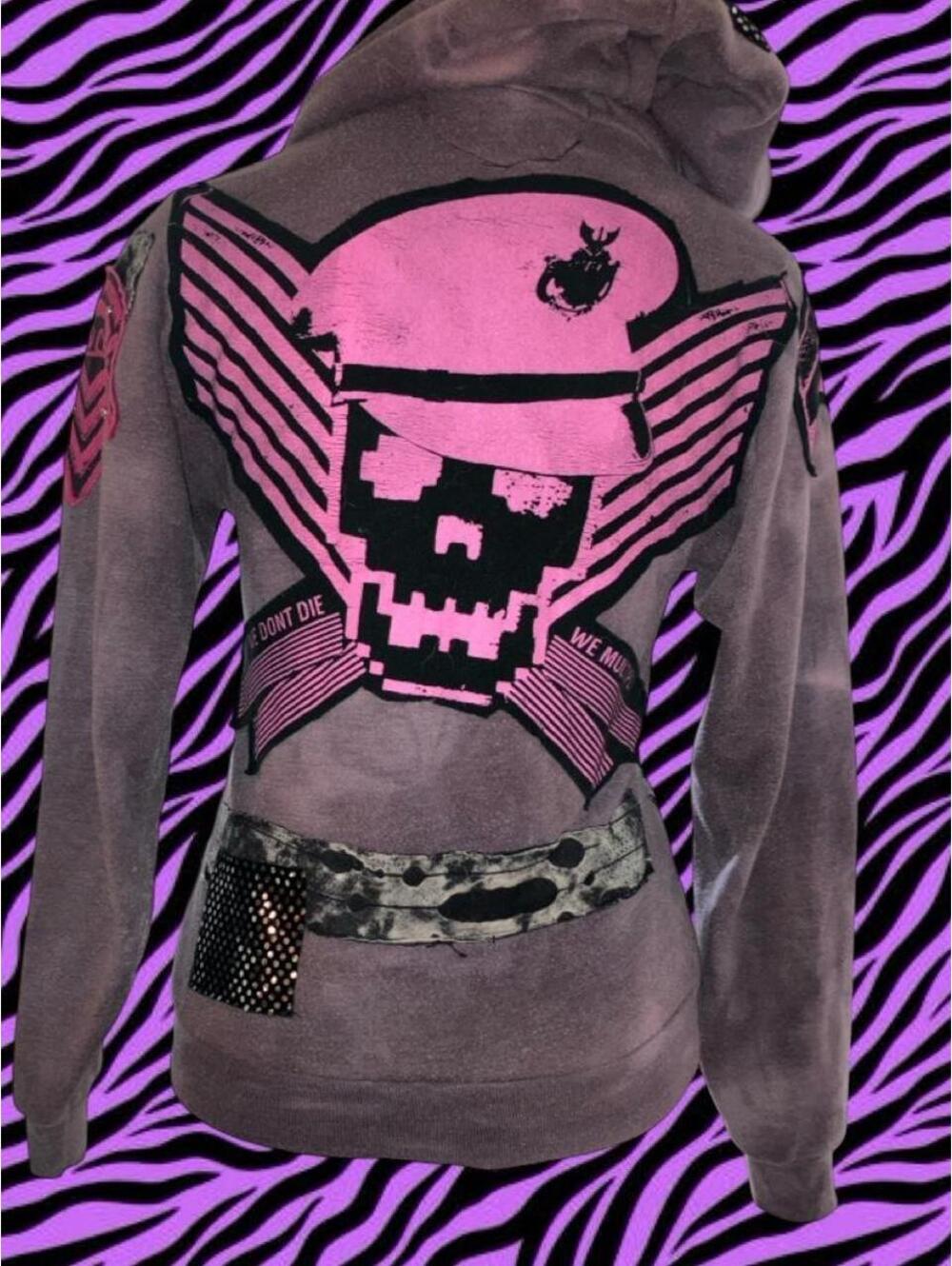 Y2K Unlocal (worn by Papa Roach in 2000s) purple zip up hoodie
